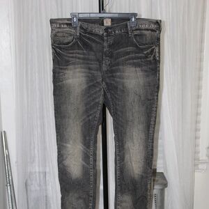 PRPS Black Wash Relaxed Tapered Button Fly Fury Fit.  Sz. 38